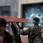 Yemeni protesters storm the US embassy.