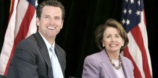 Gavin Newsom and his aunt, Nancy Pelosi