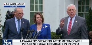 Pelosi, Schumer and Hoyer speaking after Syria meeting walk out.