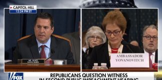 Nunes and Yovanovitch during Trump Impeachment Hearings