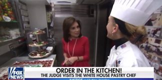Judge Jeanine visits the White House Pastry Chef