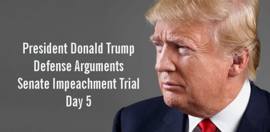 President Donald Trump Defense Arguments Senate Impeachment Trial Day 5