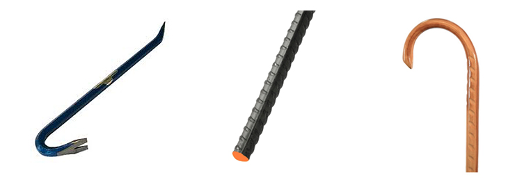 For one-on-one protection, crow bars and rebars offer a great way to block, deflect and counter strike.