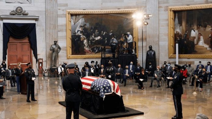 Casket of the late Rep. John Lewis, D-Ga Casket of the late Rep. John Lewis, D-Ga