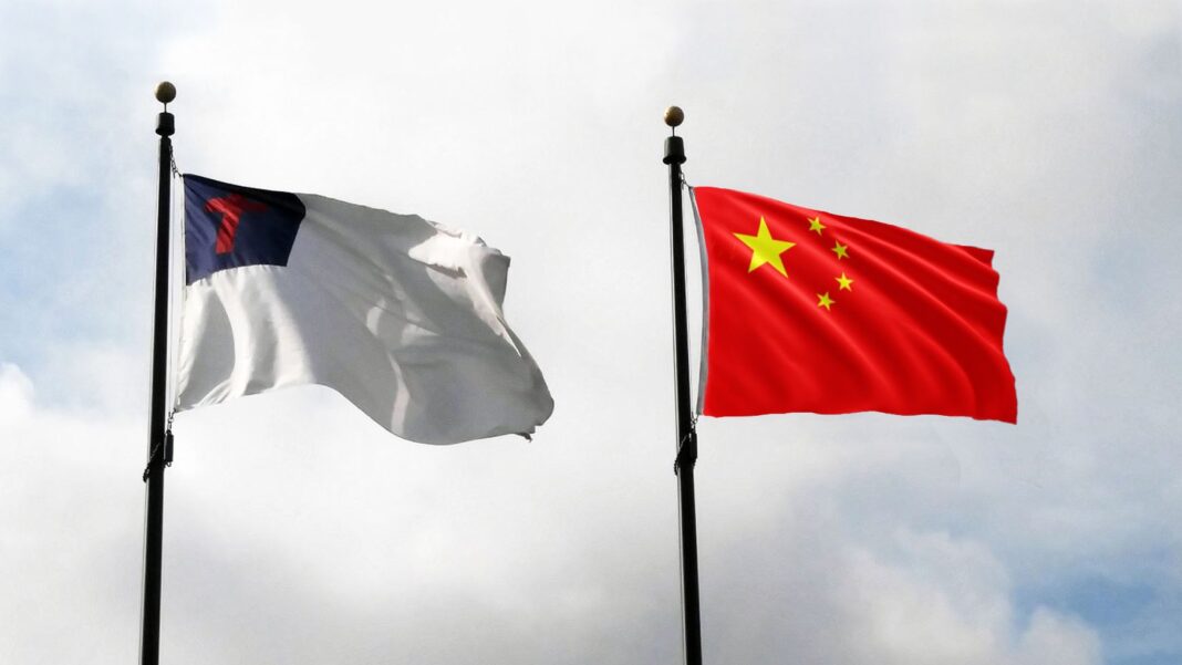 Christian Flag and Chinese Flag