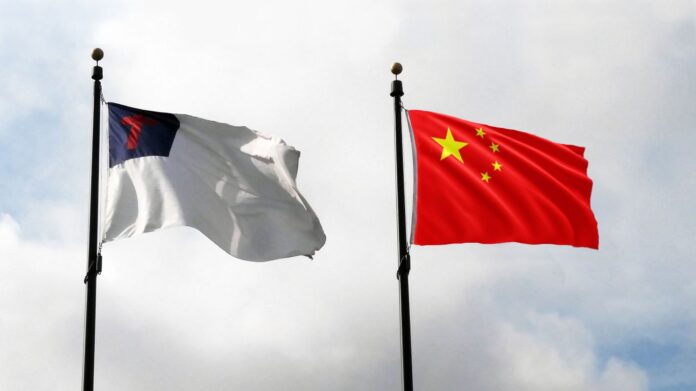 Christian Flag and Chinese Flag