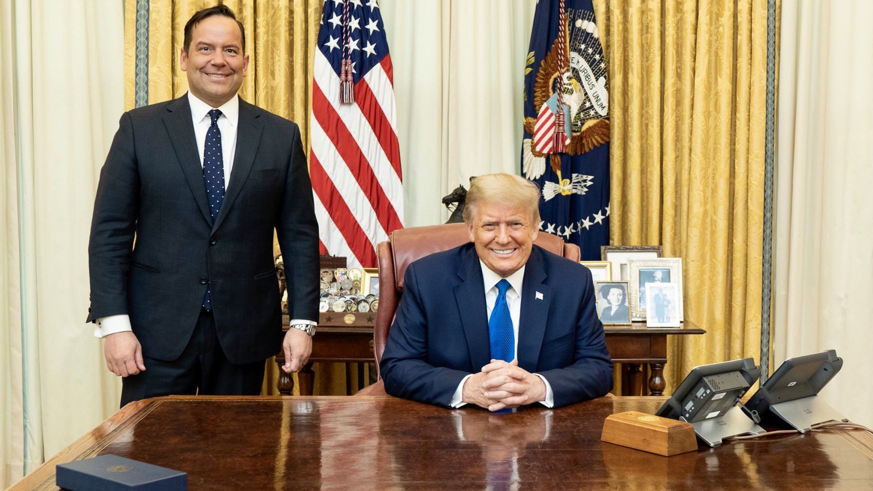 President Trump and Steve Cortes in the Oval Office