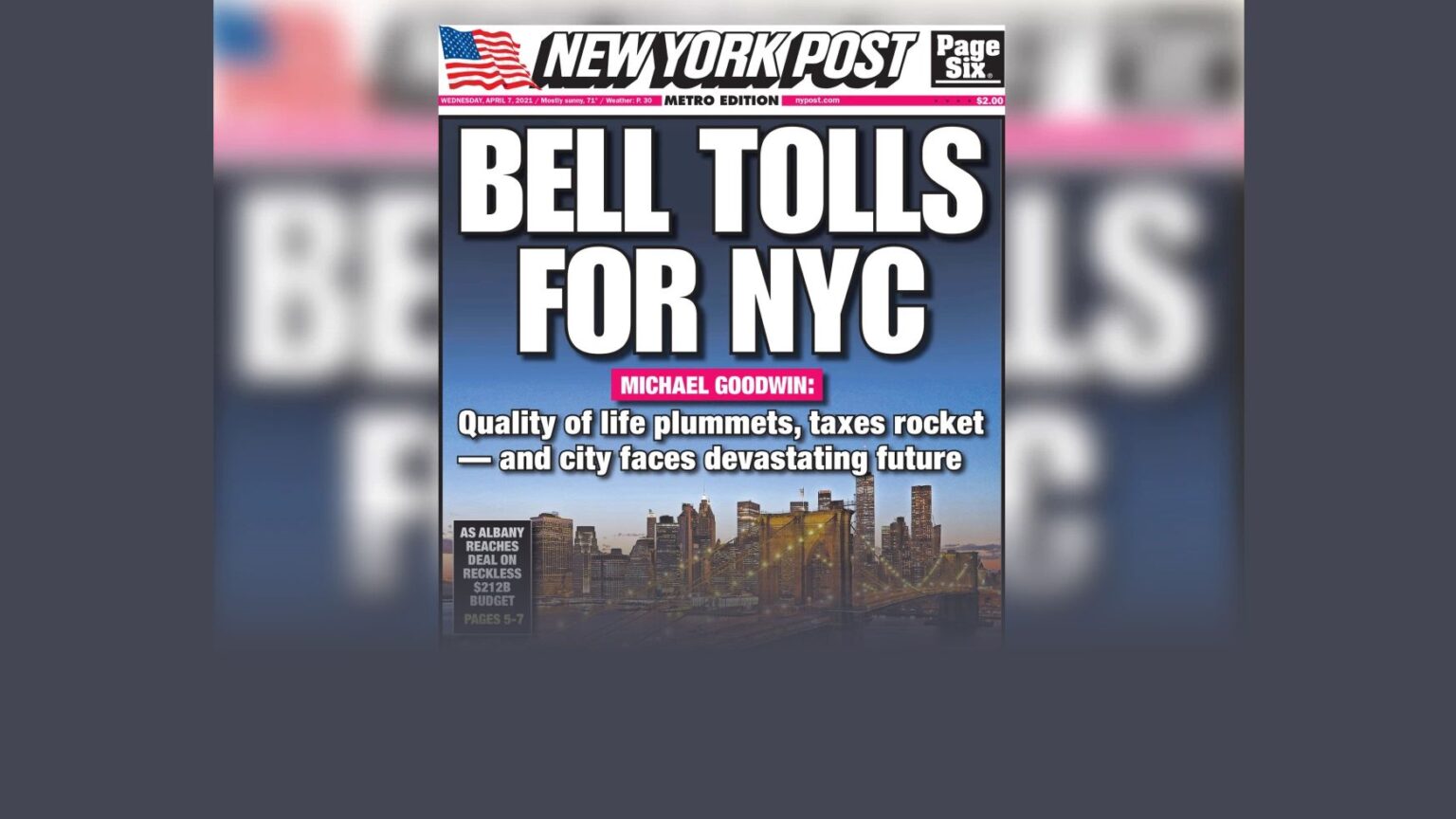 Quality of life plummets, taxes rocket — and New York City faces doom