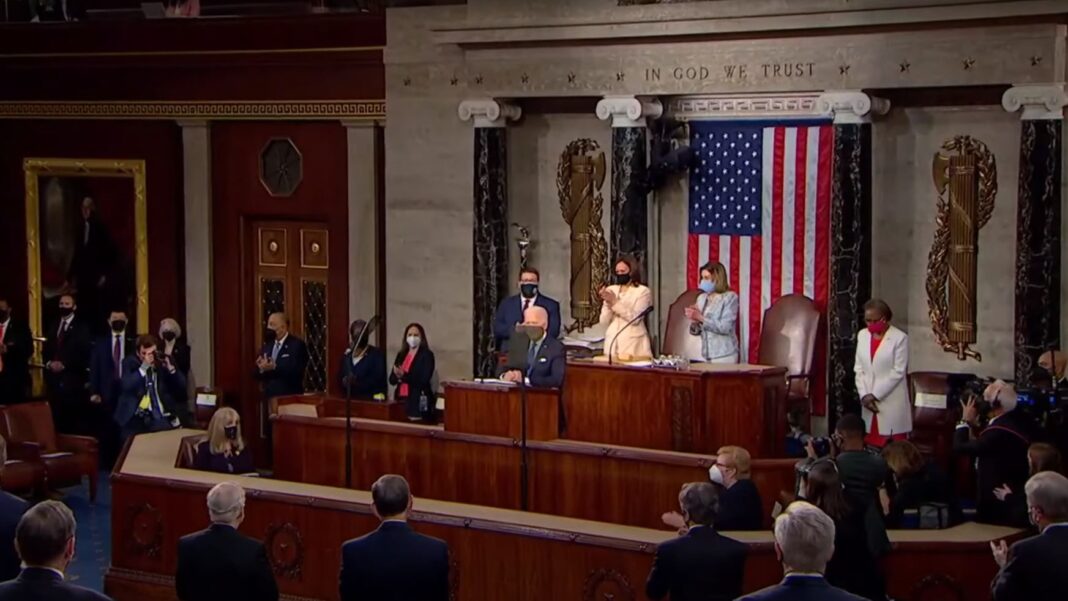 President Joe Biden delivers his first speech to Congress.