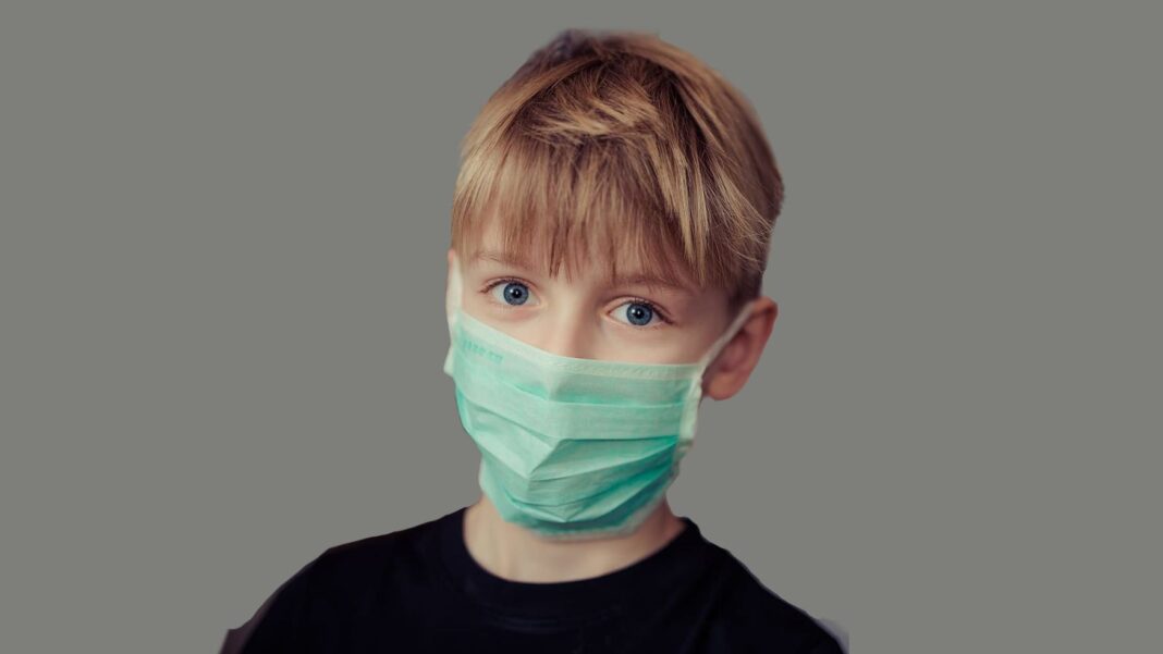 Boy Wearing COVID Face Mask