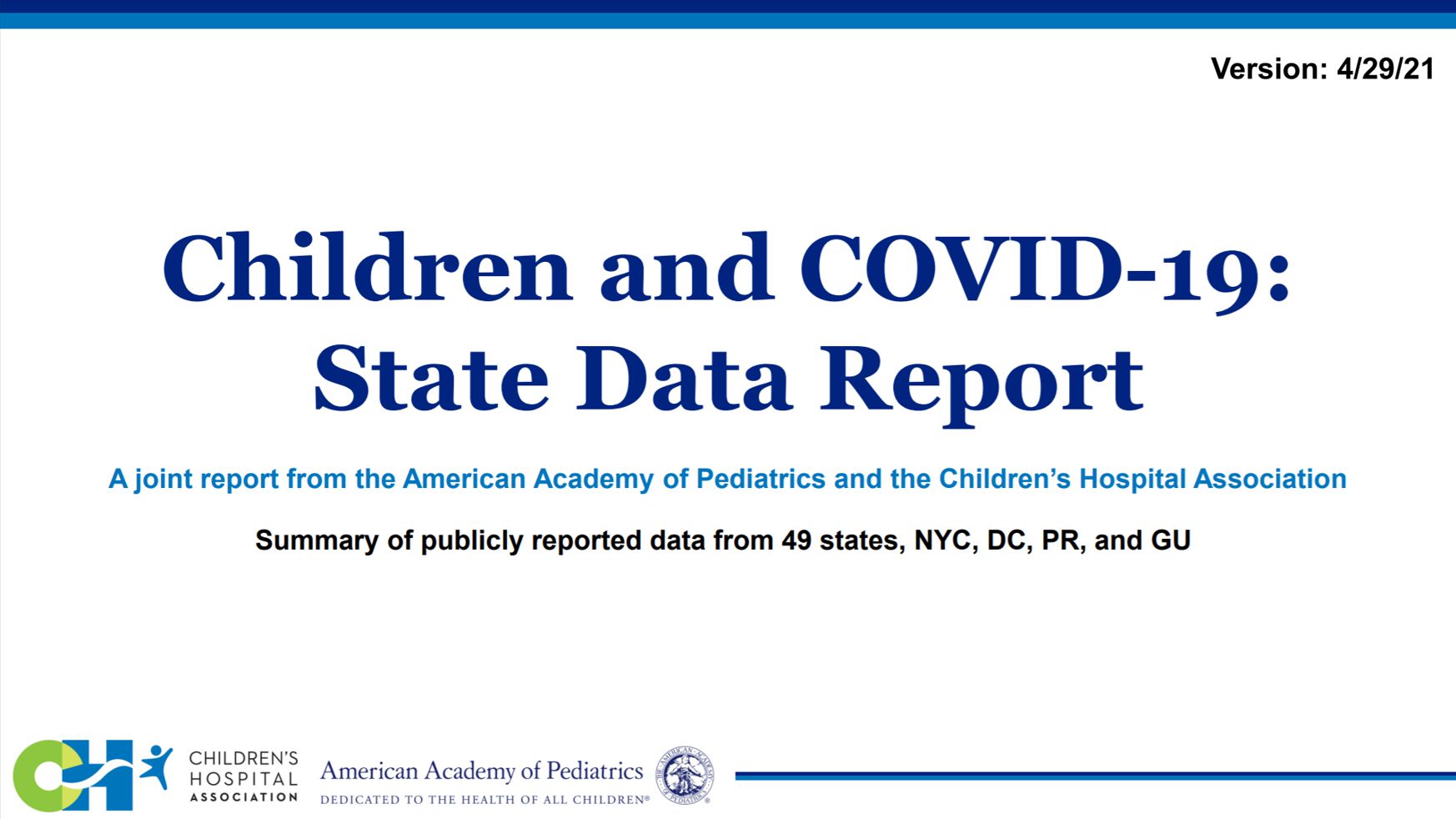 Children and COVID-19: State-Level Data Report