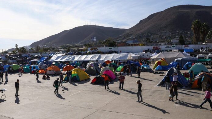 Migrant camp 10 miles from U.S. border Migrant camp 10 miles from U.S. border