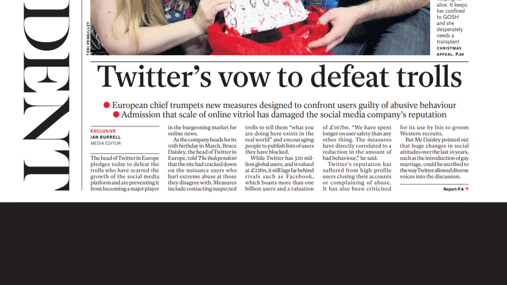 Twitter's vow to defeat trolls in The Independent