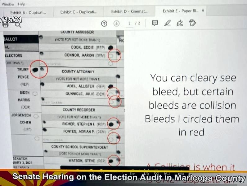 Maricopa Ballot Showing Sharpie Bleed Through