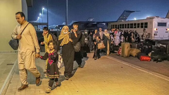 Evacuees from Afghanistan Al-Udeid airbase