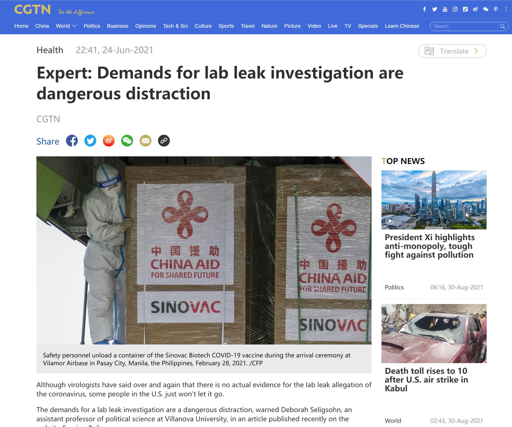 Expert: Demands for lab leak investigation are dangerous distraction