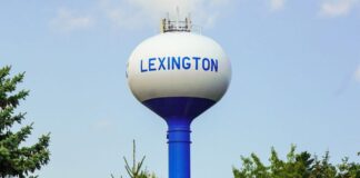 Municipal water tower village of Lexington, Mich