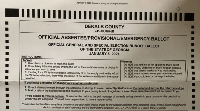 Official Absentee Ballot Dekalb County Arizona