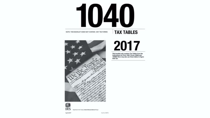 1040 Tax Tables 2017