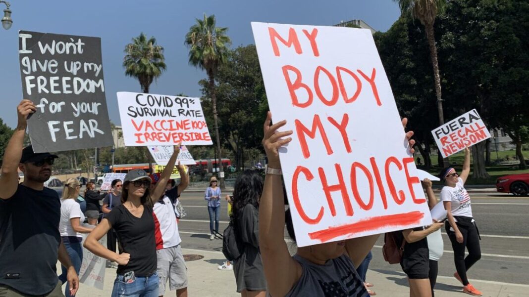 My Body My Choice Vaccine Mandate Protest