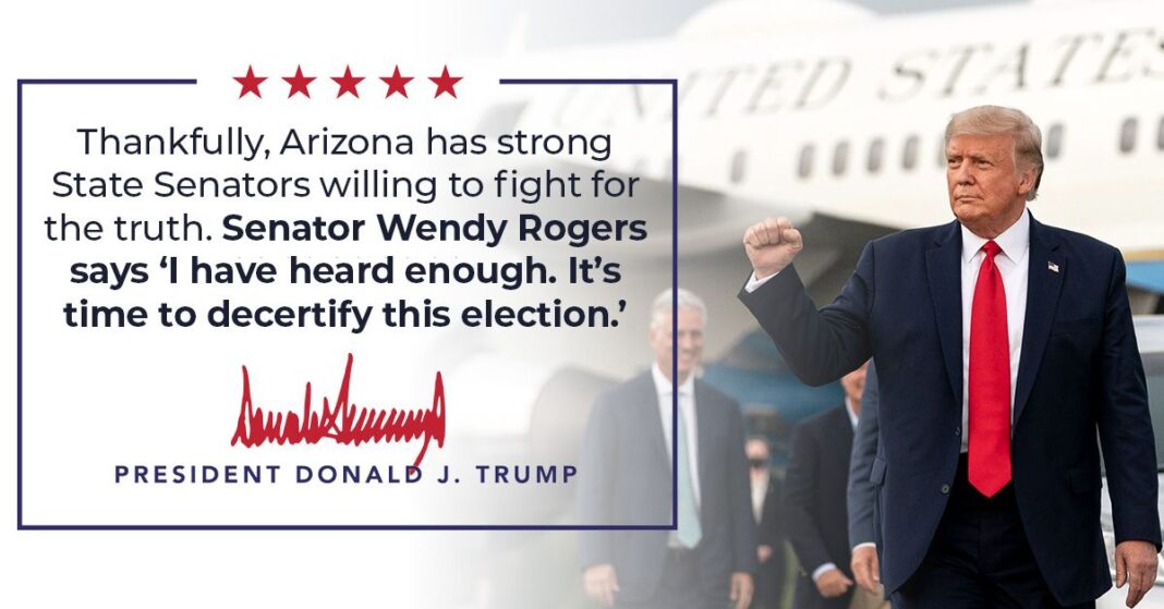 Donald Trump on Decertifying Arizona Election