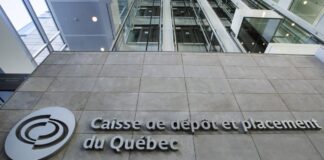 The logo of Quebec's Caisse de Depot pension fund