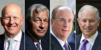 Bosses of Goldman Sachs, JPMorgan, BlackRock and Blackstone