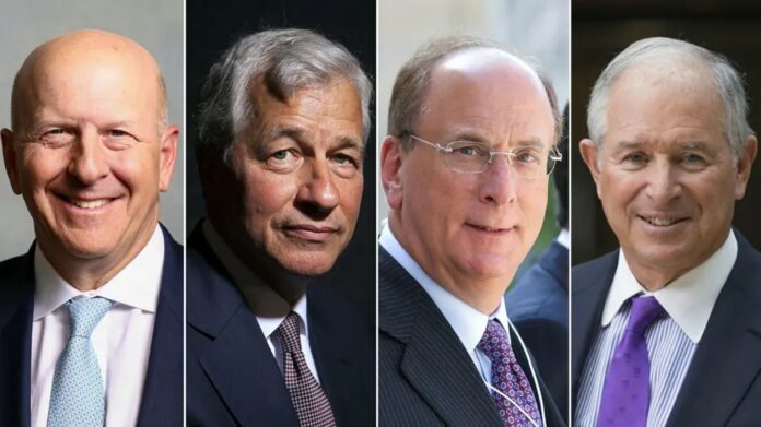 Bosses of Goldman Sachs, JPMorgan, BlackRock and Blackstone