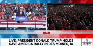 Trump Rally Des Moines Iowa on October 9, 2021