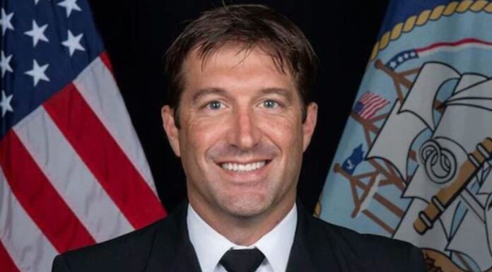 An undated portrait of Cmdr. Brian Bourgeois, commanding officer of SEAL Team 8.