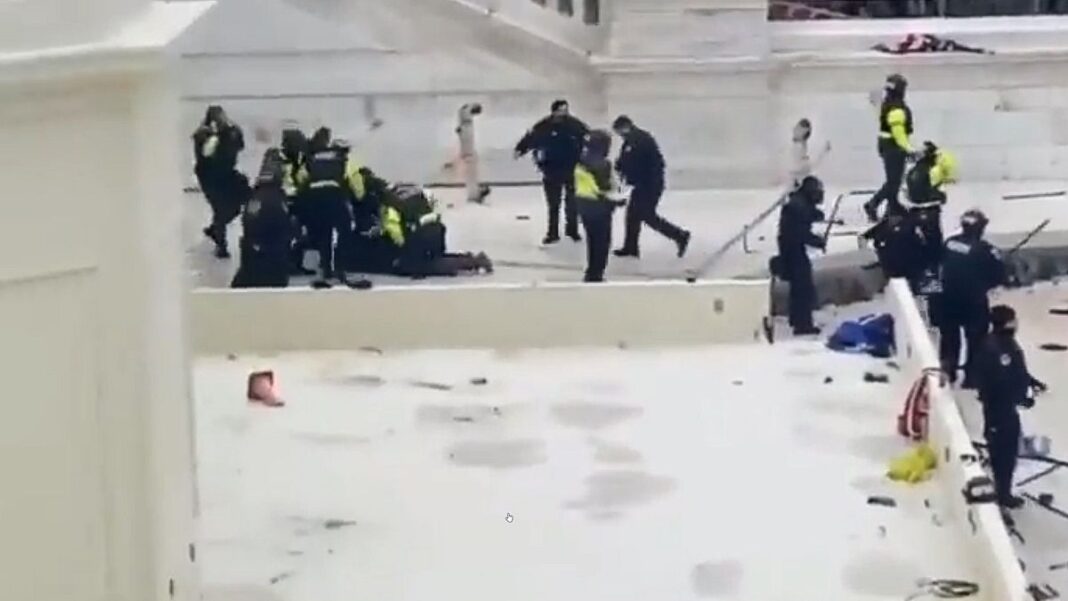 Capitol Police Violence Against Protestor Before Capitol is Breached