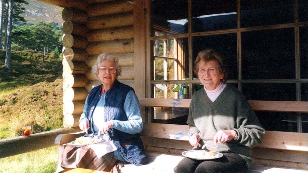 Queen Elizabeth II At Balmoral Log Cabin