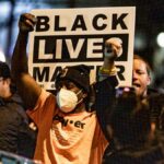 Black Lives Matter protestors in Skid Row, Los Angeles, Calif., on Dec. 30, 2020.