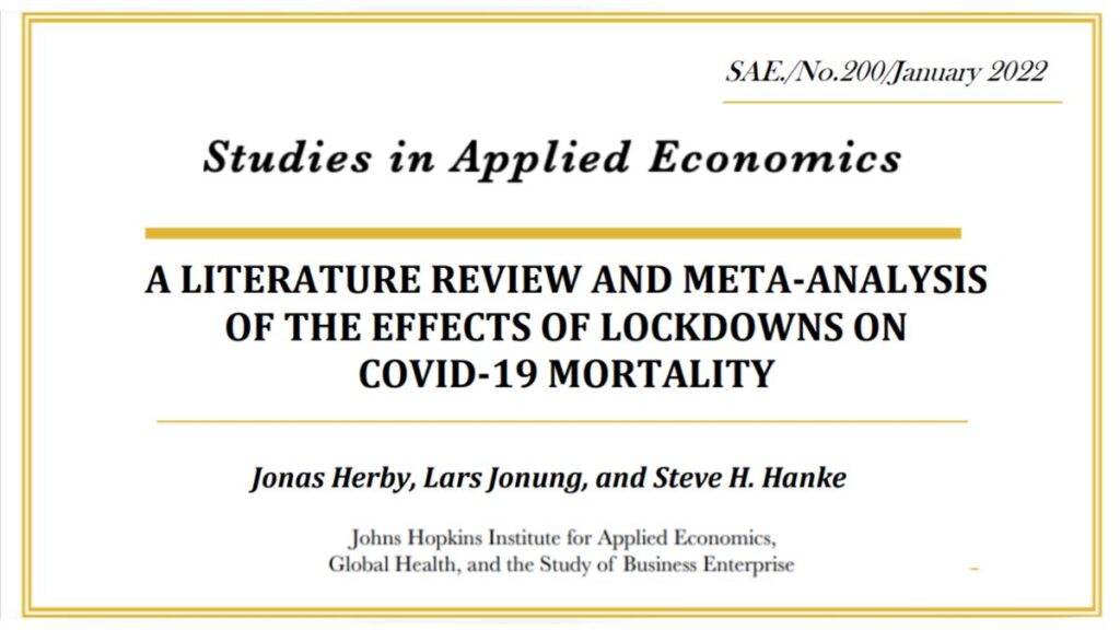 Lockdowns Had ‘Little To No Effect On COVID-19 Mortality’ But ‘Devastating’ Effects On Society Says John Hopkins Study