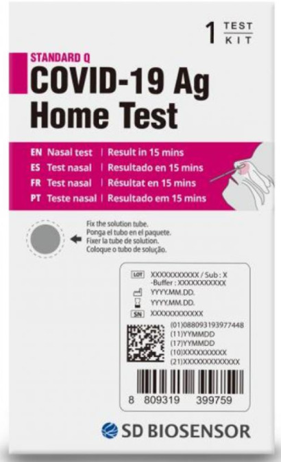 SD Biosensor COVID-19 Ag Home Test