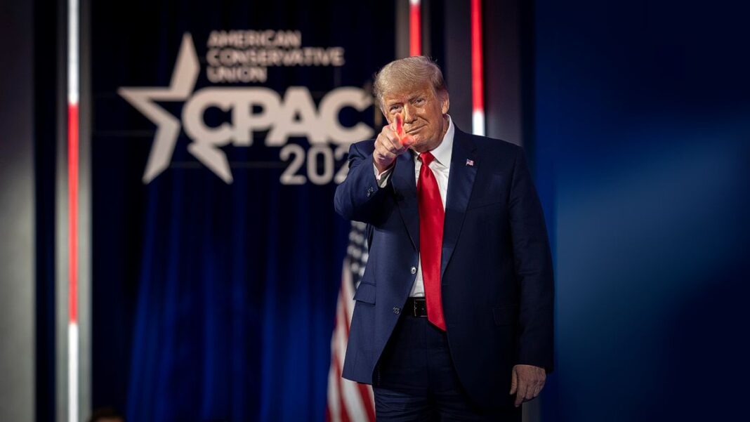 President Donald Trump at CPAC 2022