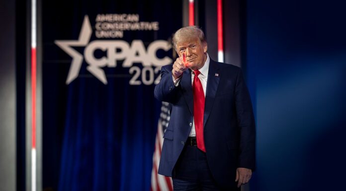 President Donald Trump at CPAC 2022