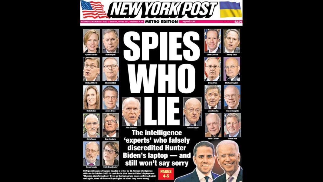 Spies who lie: 51 ‘intelligence’ experts refuse to apologize for discrediting true Hunter Biden story