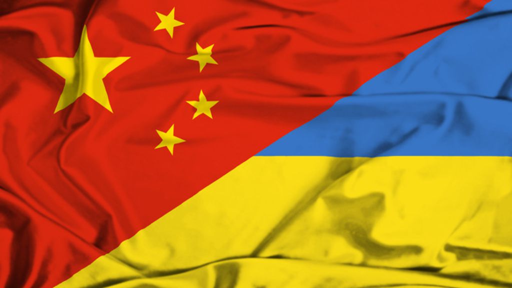 Chinese and Ukraine Flags