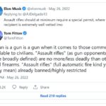 Elon Musk and Tom Fitton Tweets on AR Rifles