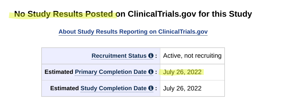 No Study Results Posted on ClinicalTrials.gov for this Study