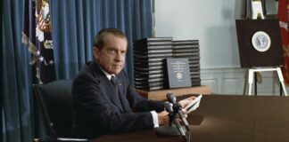 Richard Nixon during his speech to the Nation on Watergate, April 22, 1974
