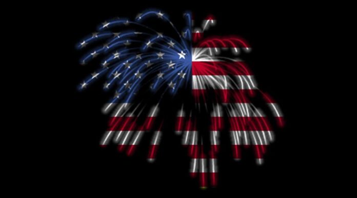 July 4th Flag Fireworks