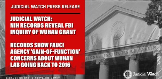 Judicial Watch: NIH Records Reveal FBI Inquiry of Wuhan Grant