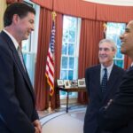 Obama, Comey and Mueller in Oval Office