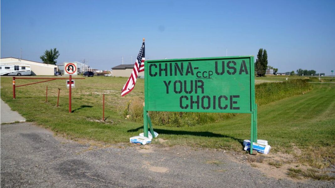 Sign opposing a corn mill in Grand Forks ND