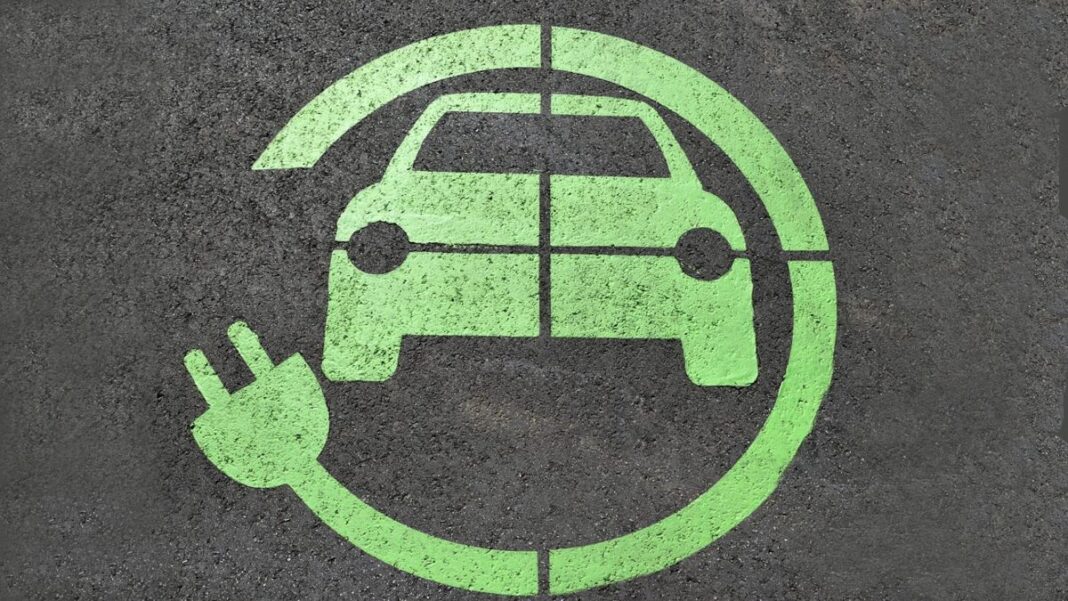 Charging sign for electric vehicles (EVs).