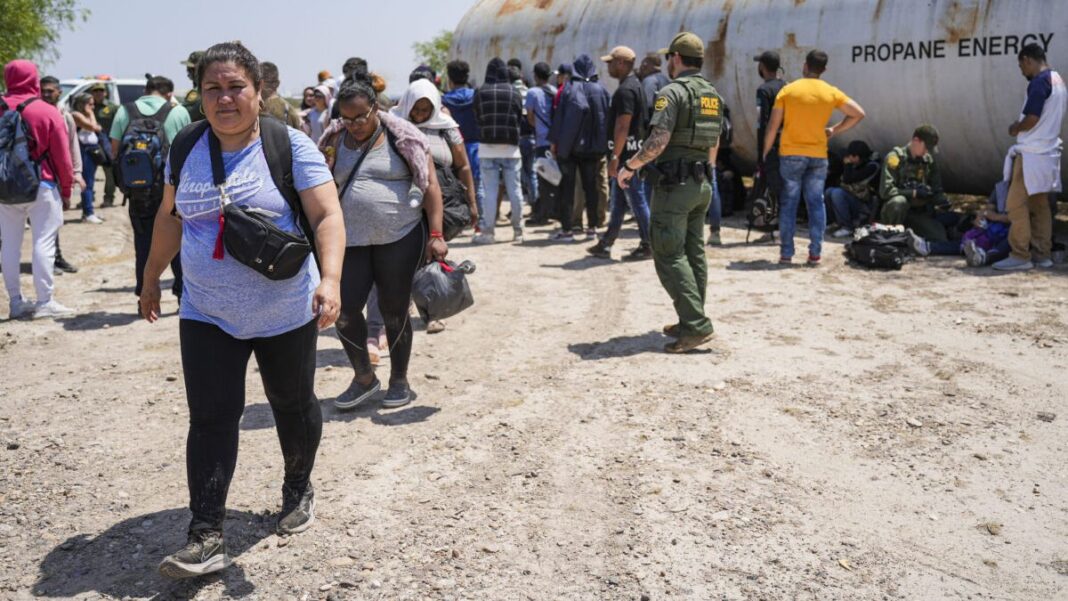 Border Patrol agent organizes a large group of illegal immigrants