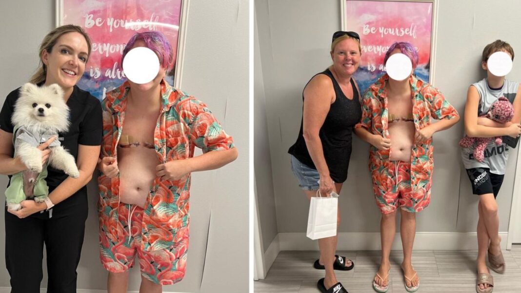 Double mastectomy for the purposes of treating gender dysphoria.