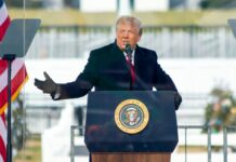 Then-President Donald Trump at the Save America rally in Washington on Jan. 6, 2021.